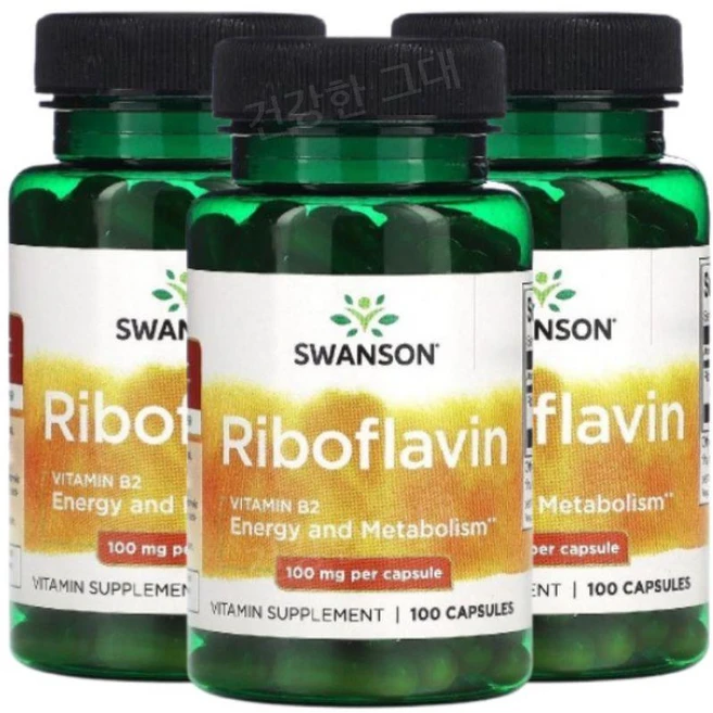 Swanson 리보플라빈 100mg Riboflavin, 3개, 100정 - 쿠팡