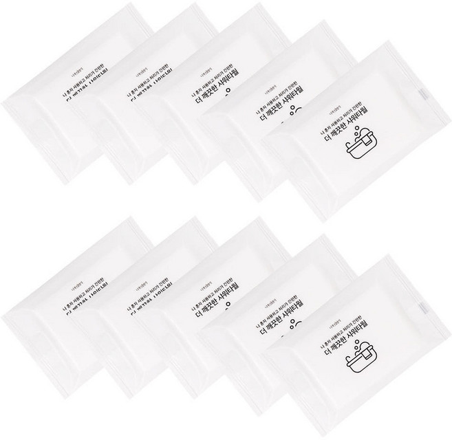 UH홈데코 부드러운 일회용 샤워타올, ONE COLOR (하얀색), 10개입, 2개