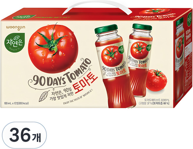 자연은 90일 토마토, 180ml, 36개