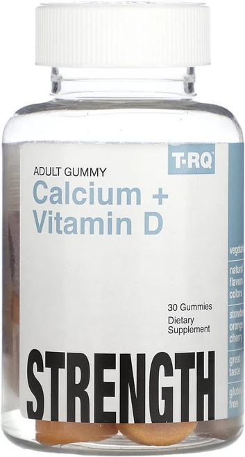 T-RQ 성인용 구미젤리 칼슘 플러스 비타민D 딸기 오렌지 체리 구미젤리 30개, 1개, 30정 - 쿠팡