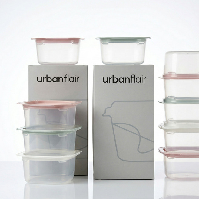 어반플레어 전자레인지 국산 냉동밥보관용기 300ml, 혼합색상, 10개