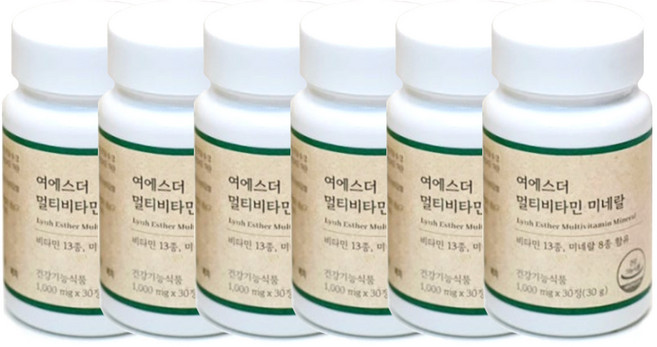 [본사직영] 여에스더 멀티비타민 미네랄 (여성&남성 종합비타민&미네랄 21가지 기능성) 국민영양 프로젝트, 6박스, 30정