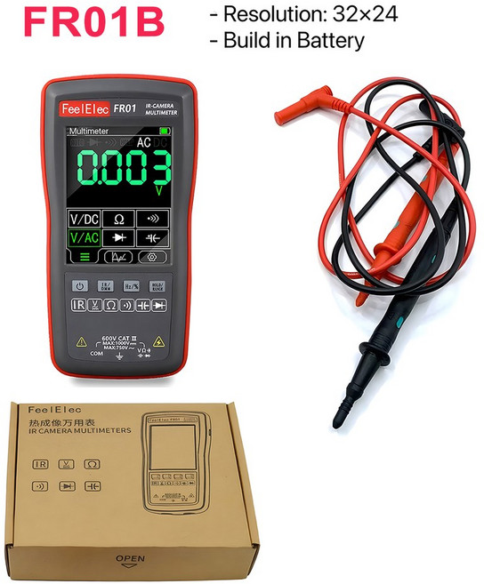 FeelElec FR01 2in1 열 화상 카메라 멀티 미터 2.8 터치 스크린 전기 회로 자동차 검사 IR 열 카메라 멀티 미터, 1개