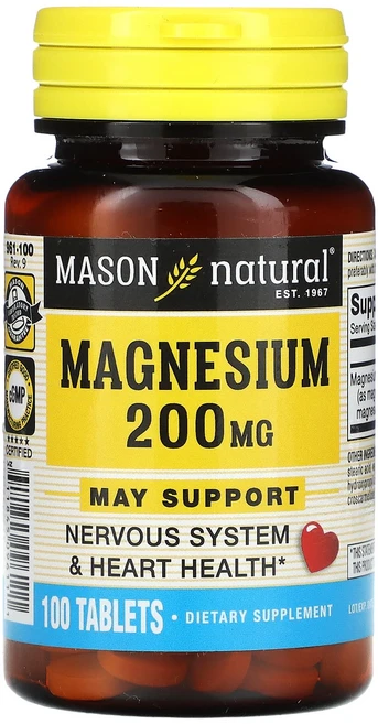 Mason Natural 마그네슘 200mg 100정, 1개 - 쿠팡