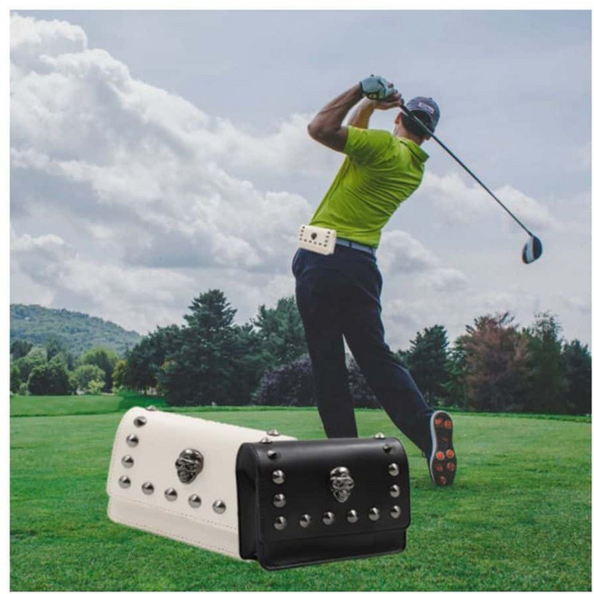 골프 거리측정기 케이스 충격흡수 착용감 방수 내구성 클립형 휴대용 벨트, 상세페이지 참조, 스컬-블랙