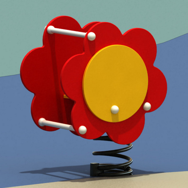 흔들말 스프링 시소 놀이터 스프링시소 유치원 공원 기린, 1개, 17_레드 꽃