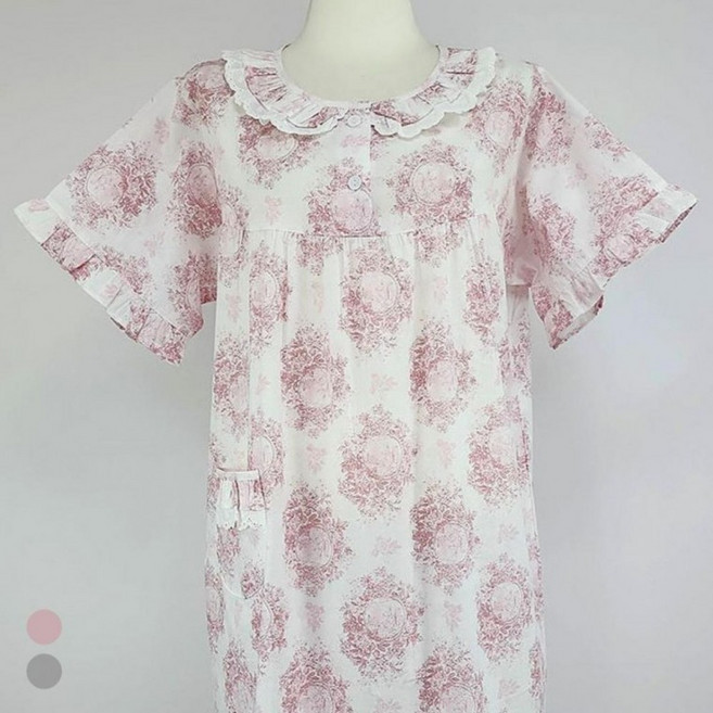 국산 여름 원피스 잠옷 100% 면잠옷 반팔 홈웨어