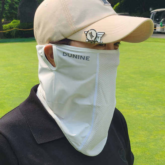 두나인 국산 메쉬 여름 쿨 골프마스크 원통형 자외선 차단 스포츠 자전거 등산 마스크 햇빛가리개, 화이트