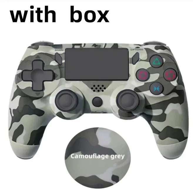 만도 조이스틱 무선 블루투스 PS4 컨트롤러 (소니 호환 프로/슬림/PC/아이패드 호환호환/진동 게임패드) 콘, 16 COMOUFLAGE GRAY