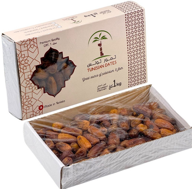 Tunisian Deglet Noor Dates Standard 튀니지 데글렛 누르 대추야자, 1개, 1kg
