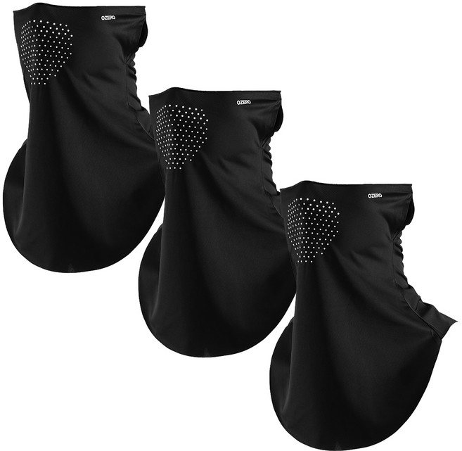 오제로 자외선 차단 햇빛 가리개 쿨 스포츠 골프 마스크, 블랙+블랙+블랙, 1세트