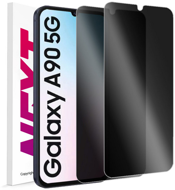 넥스트모바일 1+1 갤럭시 A90 5G 사생활 보호 프라이버시 풀커버 액정 강화유리 필름, 2개