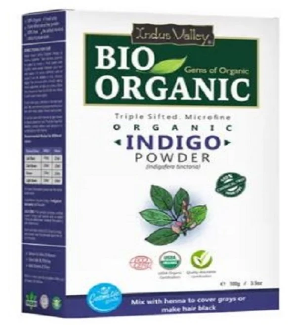 Indus Valley Bio Organic Indigo Powder Henna Indigofera Tinctoria For Hair Color & Hair Care (100, 1개, 100g - 쿠팡