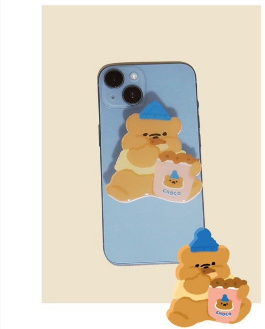 젤리크루 망상리토끼 하트쿠키 곰머그톡 캔디톡 하트탄붕이그립톡 핑크곰톡 현타토끼톡 꽃카톡 에어팟톡 밤톨톡 달붕이톡, 1개, 초코칩톡