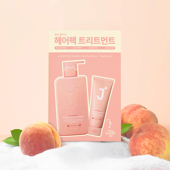 제이숲 실크케라틴 단백질 헤어팩 트리트먼트 피치 기획세트 (520ml + 100ml), 1개, 620ml
