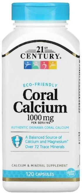 21st Century 산호 칼슘 250mg 비타민D3(콜레칼시페롤) 10mcg 캡슐 120정, 1개 - 쿠팡