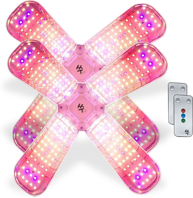 타이머등 쑤우기 식물등 LED 날개 식물생장등 성장조명, 전구색, 2개