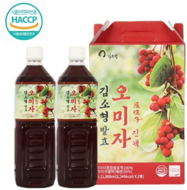 김소형 문경 발효 오미자진액 오미자엑기스, 1L, 2개