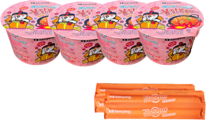 삼양 큰컵 까르보 불닭볶음면 105g + 나무젓가락증정, 4개