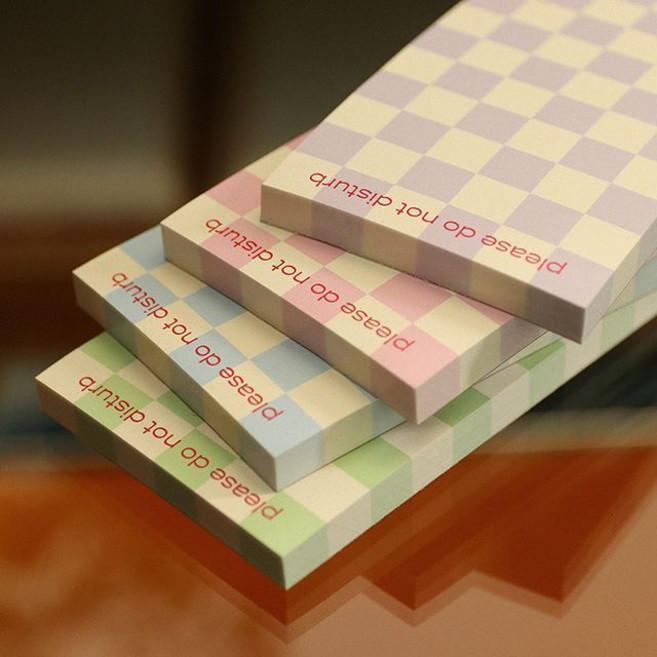 두낫디스터브 체커보드 메모패드 예쁜메모지 찢어쓰는메모지 사무용메모지 체크리스트메모지, 01 핑크, 01 핑크