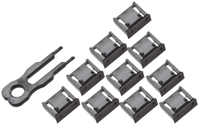 Fort Lee USB 포트락 잠금장치 키1 잠금알10개 블랙, 1개