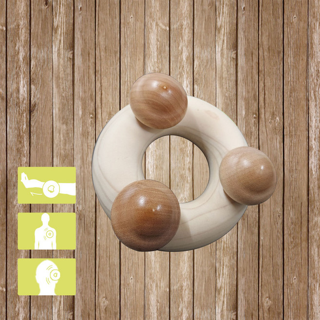 에코숲라이프 힐링라이프 편백나무 향나무 장미목 괄사 손지압기 시리즈, 편백나무괄사/도넛모양, 1개