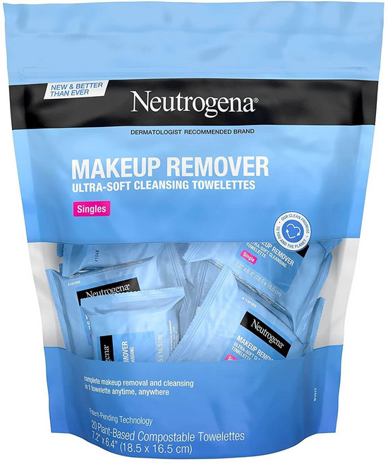 뉴트로지나 메이크업 리무버 물티슈 싱글 데일리 페이셜 클렌저 물티슈개별 포장20개, 5개