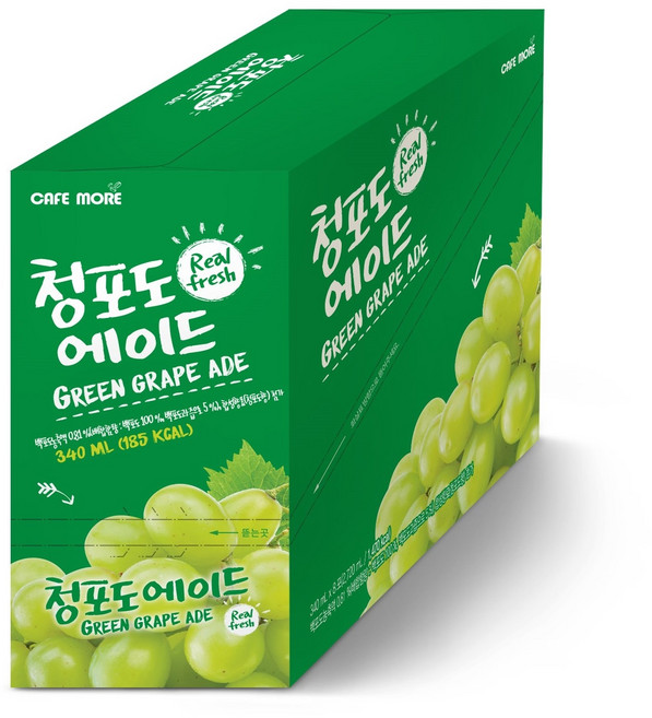 [카페모어] 빅 청포도에이드 (340ml ), 340ml, 8개