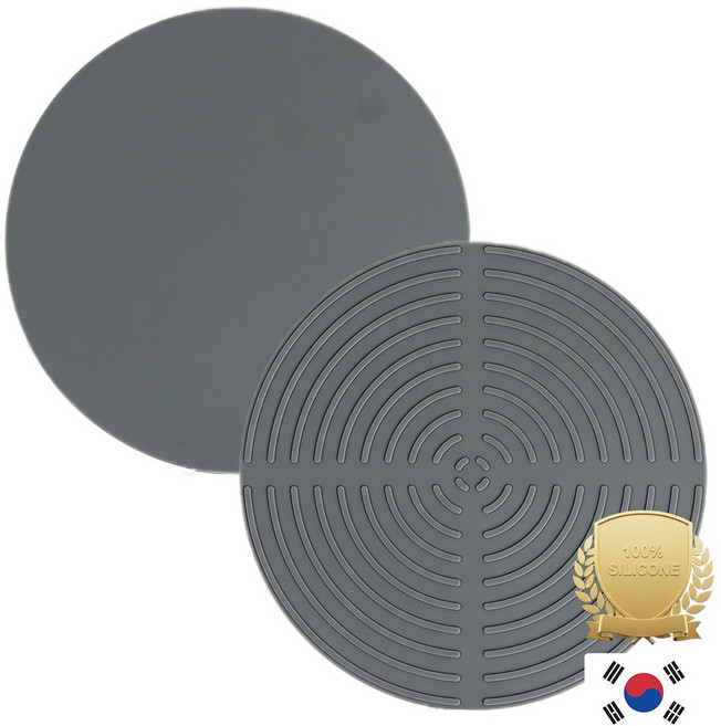 (1+1) 아티즌 쿡 국산 실리콘 인덕션 보호매트 20cm 오브 상판 기스 긁힘 오염 방지 패드 커버 깔개, 2개, 그레이