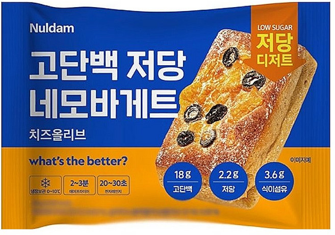널담 고단백 저당 네모바게트 치즈올리브, 5개, 90g