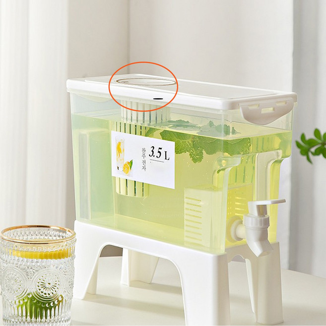 음료 디스펜서 냉장고 물병 가정용 디스펜서 대용량 야외 냉수병 음료수통, 1개