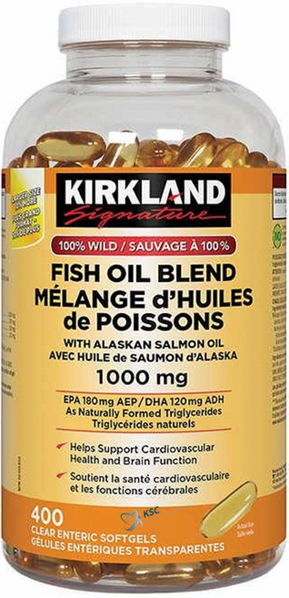 커클랜드 알래스카 연어 피쉬오일 오메가3 1000mg 400정+정품증명서 BC#1341350, 1개, 400정