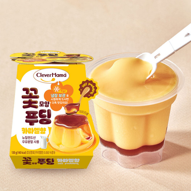 꽃모양 푸딩 카라멜향 130g, 1개