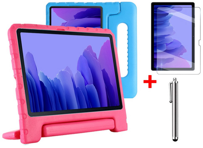 갤럭시탭A7 10.4 호환 에바폼 커버 케이스+액정필름+터치펜 SM-T500 T500N T505 T505N 케이스나라, 핑크, 1개