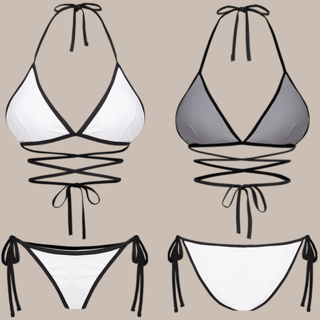 모노소울 에스라인보장 몸매보정 티아 비키니 크로스 수영복, 화이트, FREE (A-F컵 44-마른77까지)