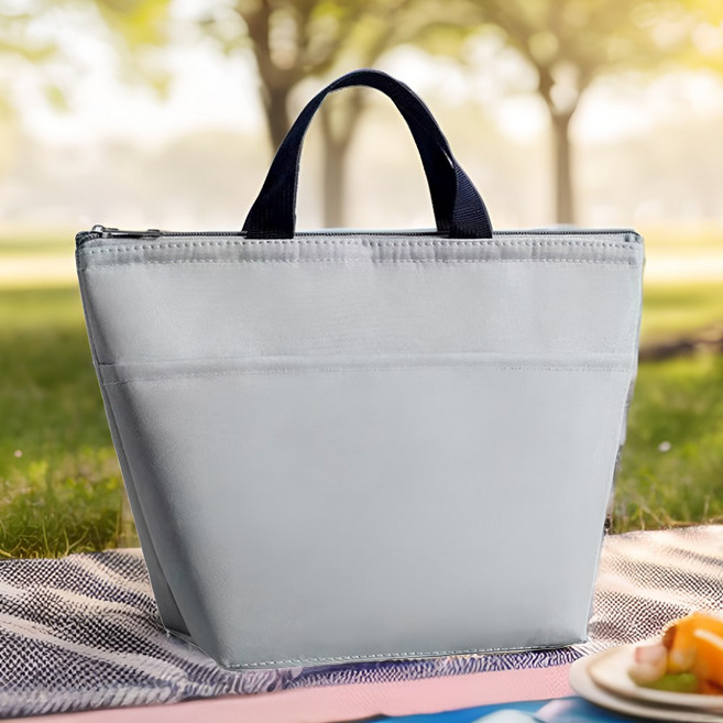 브릭오유 심플 피크닉 도시락가방 보온 보냉 백, 그레이, 1개