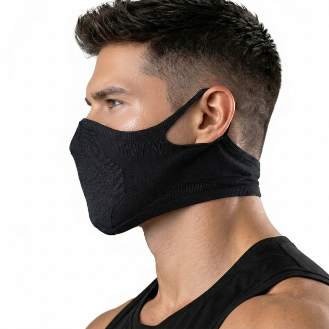 타이트엔드 양방향 스포츠 마스크 숏타입, 블랙