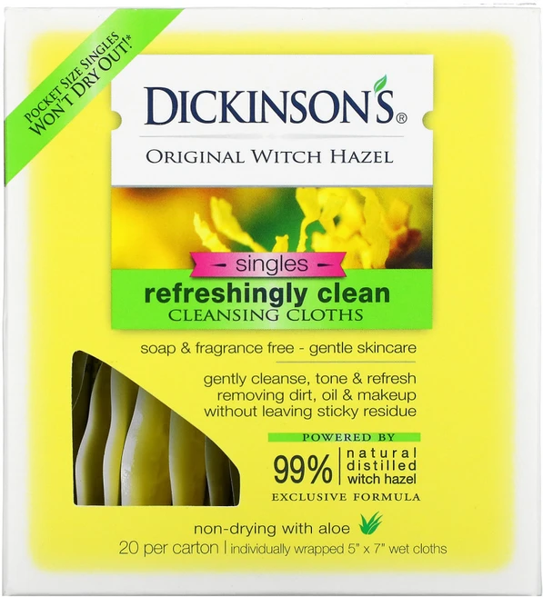 Dickinson Brands 오리지널 위치 헤이즐 상쾌한 클린 타월 박스 당 20개 각각 5 x 7 2팩 - 쿠팡