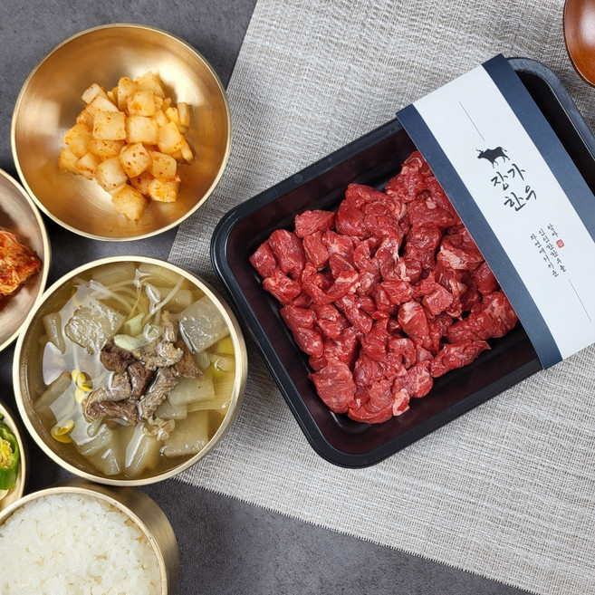 장가한우 당일도축 한우 신선한 우둔 소고기 국거리, 장가한우 국거리 600g, 1개