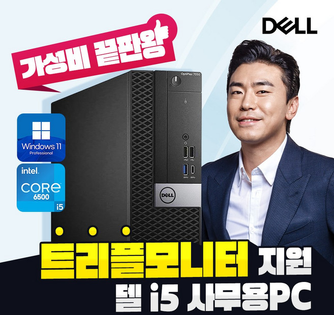 DELL 갓성비 대용량 SSD 장착 윈도우10 정품포함 사무용 가정용 컴퓨터 본체 데스크탑 PC, black, Optiplex, 240GB, 8GB, WIN11 Pro
