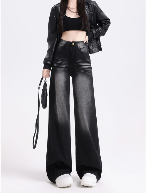 Shopflix 너무예쁜 워싱 청바지 와이드핏 흑청바지 빅사이즈까지