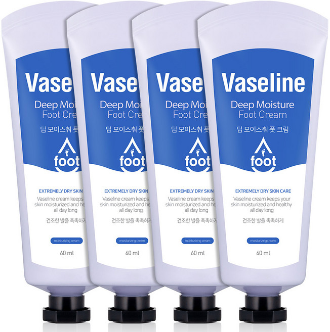 바세린 C2Y 딥 모이스춰 풋크림, 1개입, 4개, 60ml