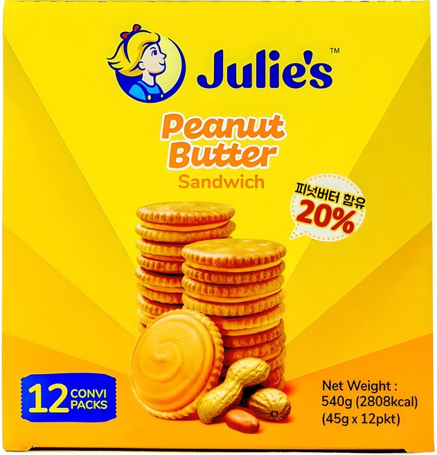 줄리스 피넛버터 샌드위치, 540g, 1개