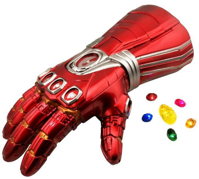 Haru 타노스장갑 발광 착용형 인피니티 아이언맨 관절형, 4. 아이언맨 장갑 [분리형 성인용] 36cm