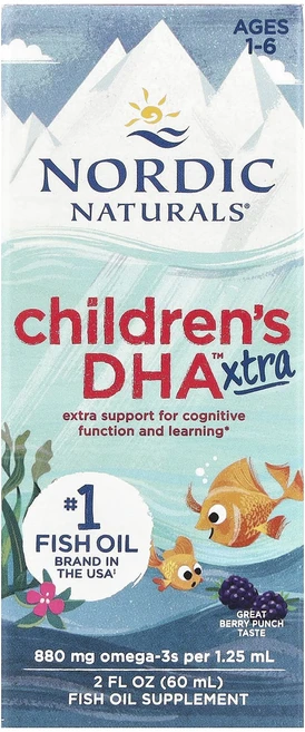 Nordic Naturals Children's DHA Xtra 만 1~6세 베리 펀치 880mg 60ml(2fl oz), 60ml, 1개 - 쿠팡