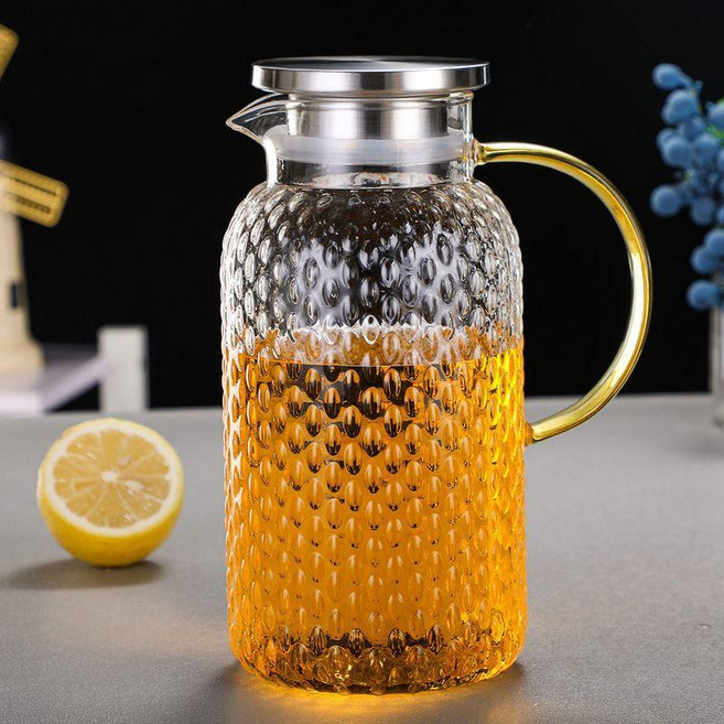 大容量高硼硅玻璃耐高溫涼水壺 1500ml, 1個, 1900ml, 1.9L