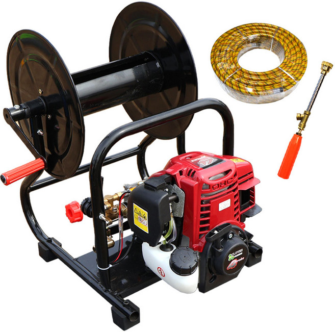 4행정 35.8cc 혼다 타입 엔진 동력 분무기 구보텍 클로버 50m 호스릴 탑재형 농약 살포기 살수기, 단일, 1개