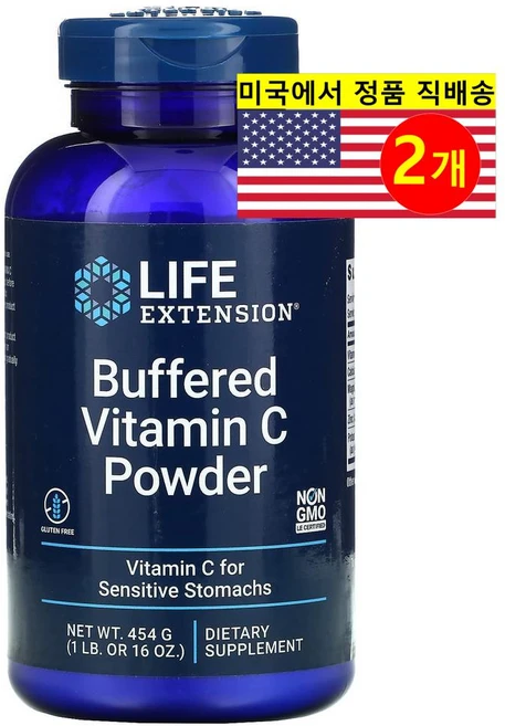 Life Extension 라이프 익스텐션 완충형 비타민 C 4000mg 파우더, 2개, 454g - 쿠팡