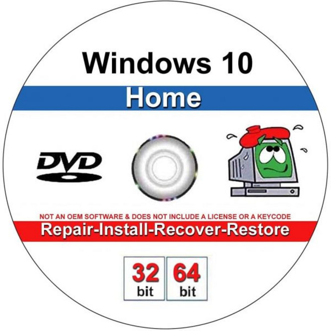9th 및 Vine 호환 Windows 10 홈 32/64비트 DVD. 부트 디스크를 공장에서 새로 설치하고 복구하고 수리하고 복원하세요. PC 노트북 데스크탑을 수정, 9th 및 Vine 호환 Windows 10 홈 32/, 1개