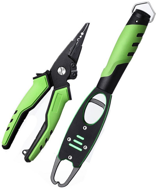 물고기 낚시 집게 세트 립그립 가위 rmm*8496HX, 그린 - 잠금장치+물고기포획, 그린_잠금장치+물고기포획